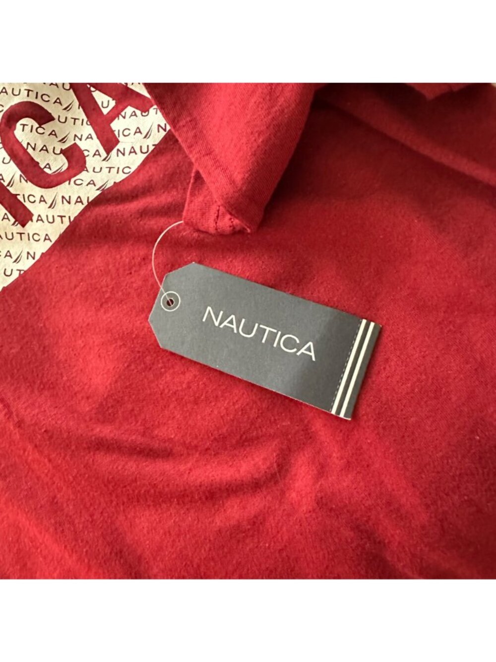 Nautica Long Sleeve Crew Neck T-Shirt Kids XL Pomegranate Red 100% Cotton NWT - Picture 6 of 12